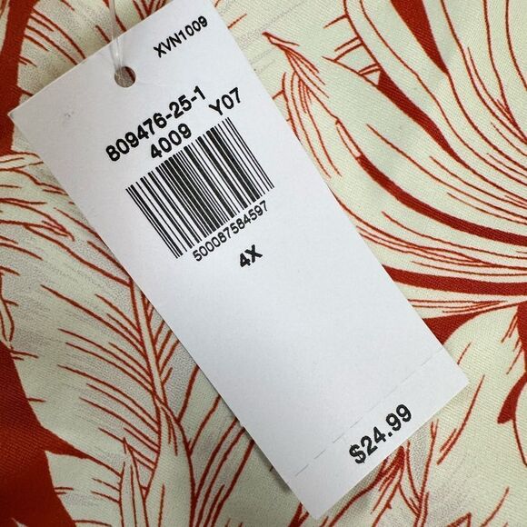 NWT Old Navy Plus Size Red and Cream Floral Bikini Bottom High Waist - Size 4XL - Picture 5 of 8